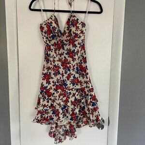 Betsey Johnson Silk Floral Cream Halter Dress – Size 2
